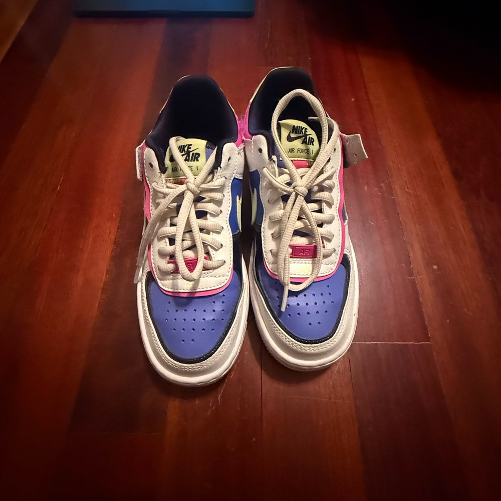 Nike Blue and Pink Retro Sneakers